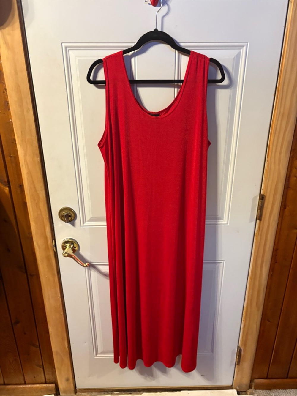 JoStar Red Maxi Dress Sleeveless Made in USA Stretch Flowy Casual XL Plus